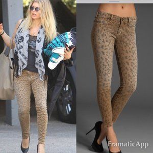 Faded leopard print  skinny jeans.